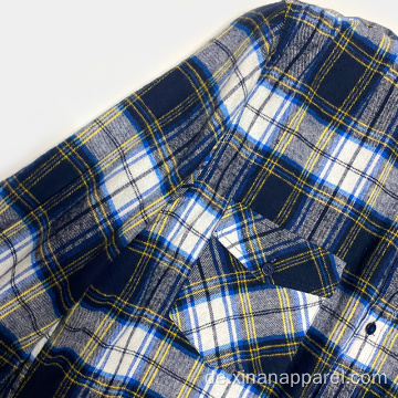 Mode Herbst lässig grau und blau Flanell Shirt